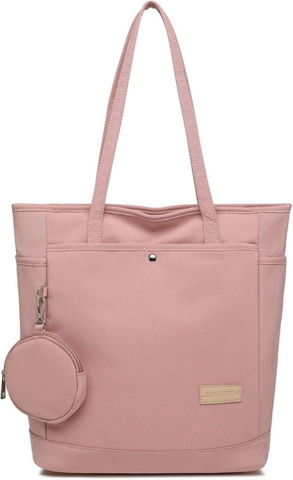 Großer Damen Shopper Schultertasche Tote Bag mit Münzbeutel Rosa