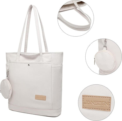 Handtasche Damen Shopper Groß mit Kleingeldbörse Beige