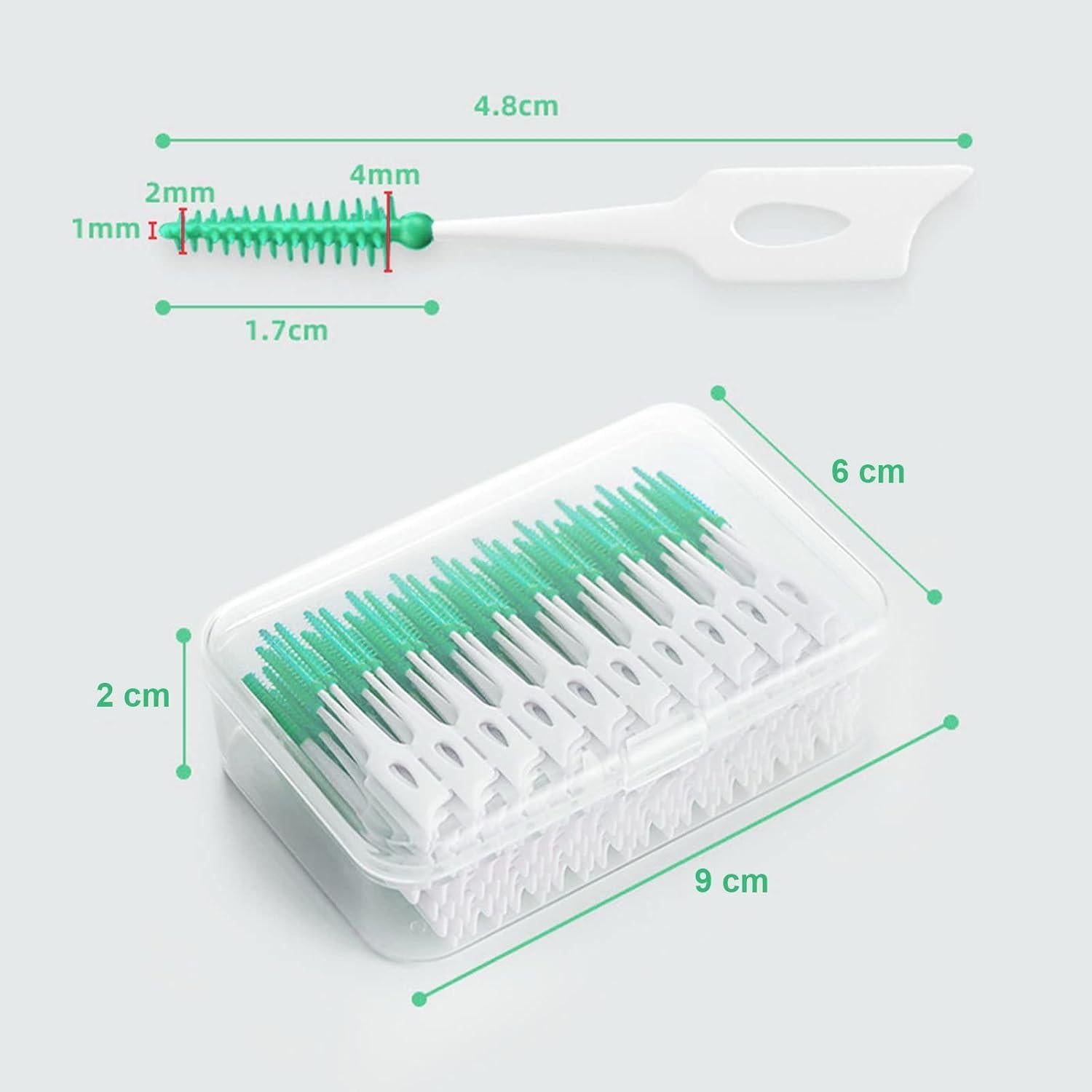 200 Stück Interdentalbürste Weiche Silikon Zahnseide Stick