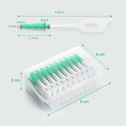 200 Stück Interdentalbürste Weiche Silikon Zahnseide Stick