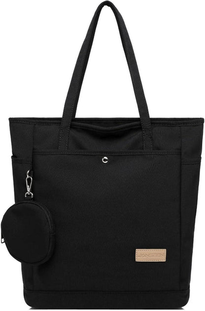 JANSBEN Damen Shopper Handtasche mit Münzbörsen Schwarz