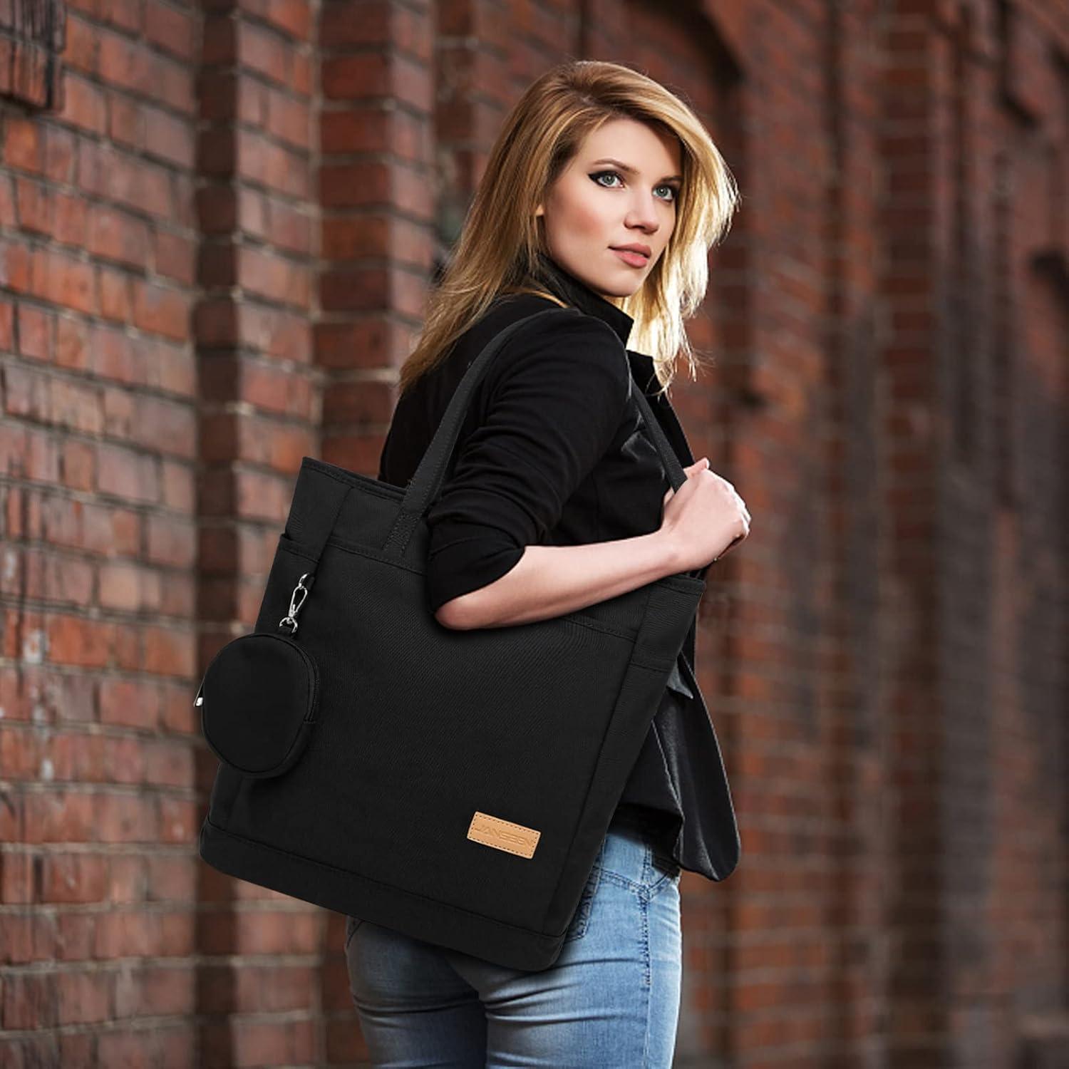 Damen Shopper Handtasche Schultertasche groß Schwarz
