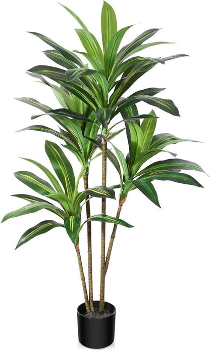 Künstlicher Drachenbaum 120cm Tropische Plastik Pflanze im Topf