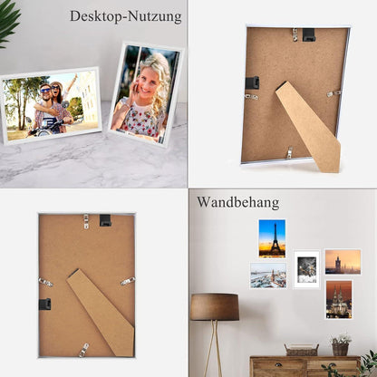 5er Set Weiß Fotorahmen DIN 7 Inches Wohnzimmer Dekor