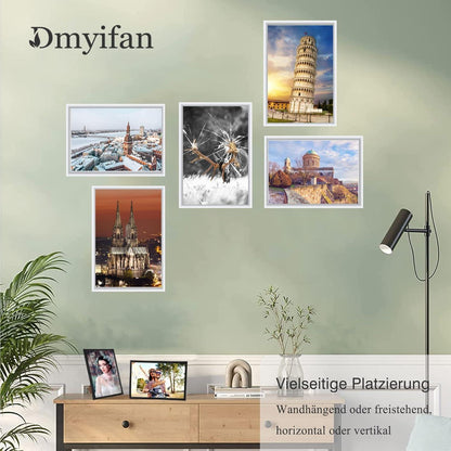 5er Set Weiß Fotorahmen DIN 7 Inches Wohnzimmer Dekor