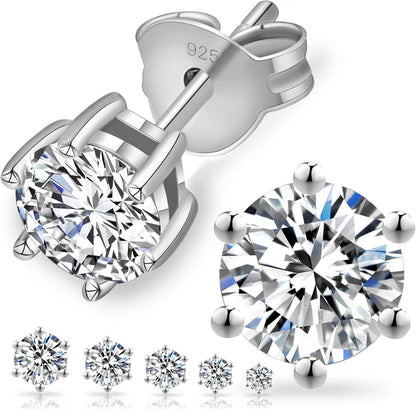 Moissanite Diamant Ohrringe Silber 925 VVS1 D 14K Gold 2 Karat