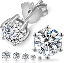 Moissanite Ohrringe Silber 925 Damen 1,6 Karat Diamant VVS1 6 mm