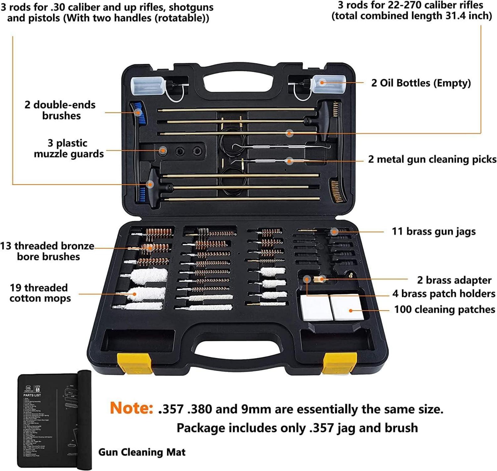 BOOSTEADY Universal Gun Cleaning Kit mit Tragekoffer