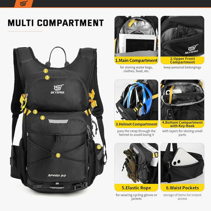 20L Wanderrucksack Fahrradrucksack Skirucksack Herren