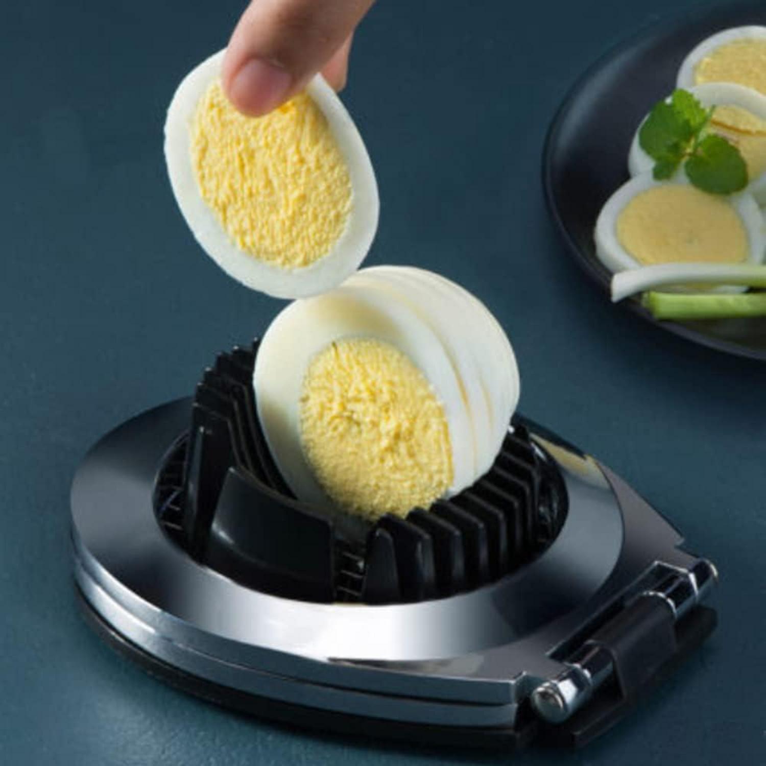 Bugucat Eierschneider Edelstahl 2 in 1 Egg Slicer Splitter Chopper Silber