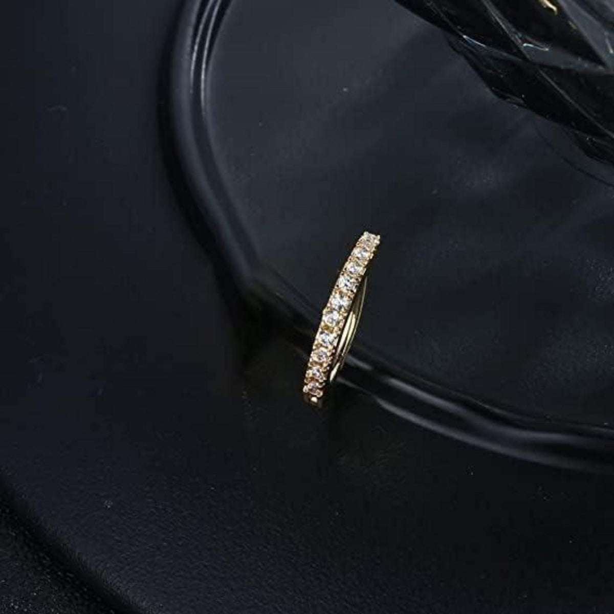 Bauchnabelpiercing Herz aus Edelstahl mit Zirkonia und Opal, 14G Gold