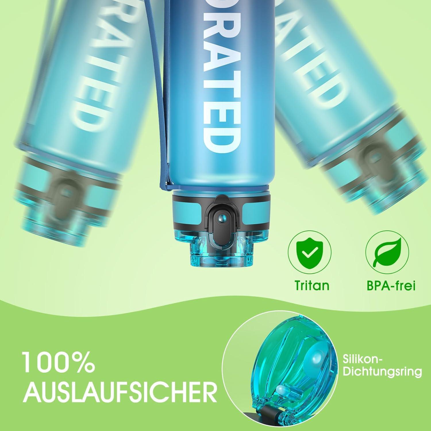 Sahara Sailor Sport Trinkflasche 500ml Blaue Wellen BPA-frei