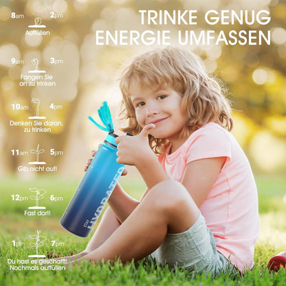 Sport Trinkflasche BPA-frei Tritan 1L/500ML Auslaufsicher 17oz/500ml