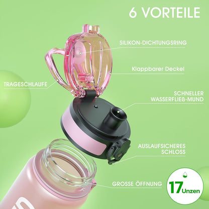Sport Trinkflasche BPA-frei Tritan Rosa 17oz/500ml