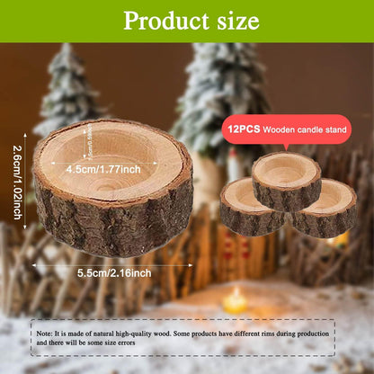 Holz Teelichthalter Kerzenhalter 12 Stück Hochzeit Weihnachten