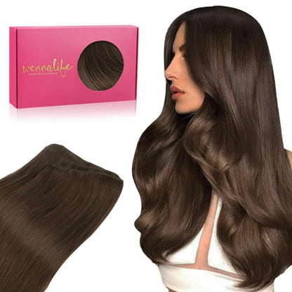 Echthaar Tressen 50cm Schokoladenbraun bis Karamellblond