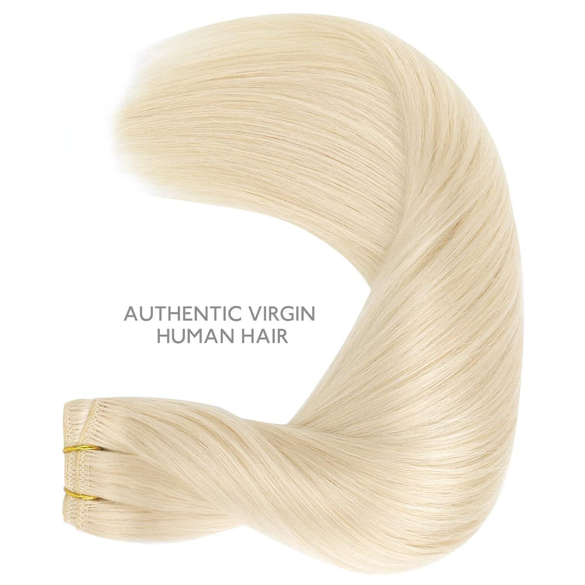 Echthaar Tressen Platinblond – Remy Weft Haarverlängerung 35cm