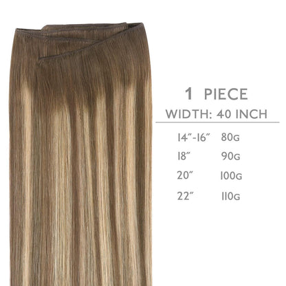 Echthaar Tressen Balayage Schoko-Karamell 35cm 80g