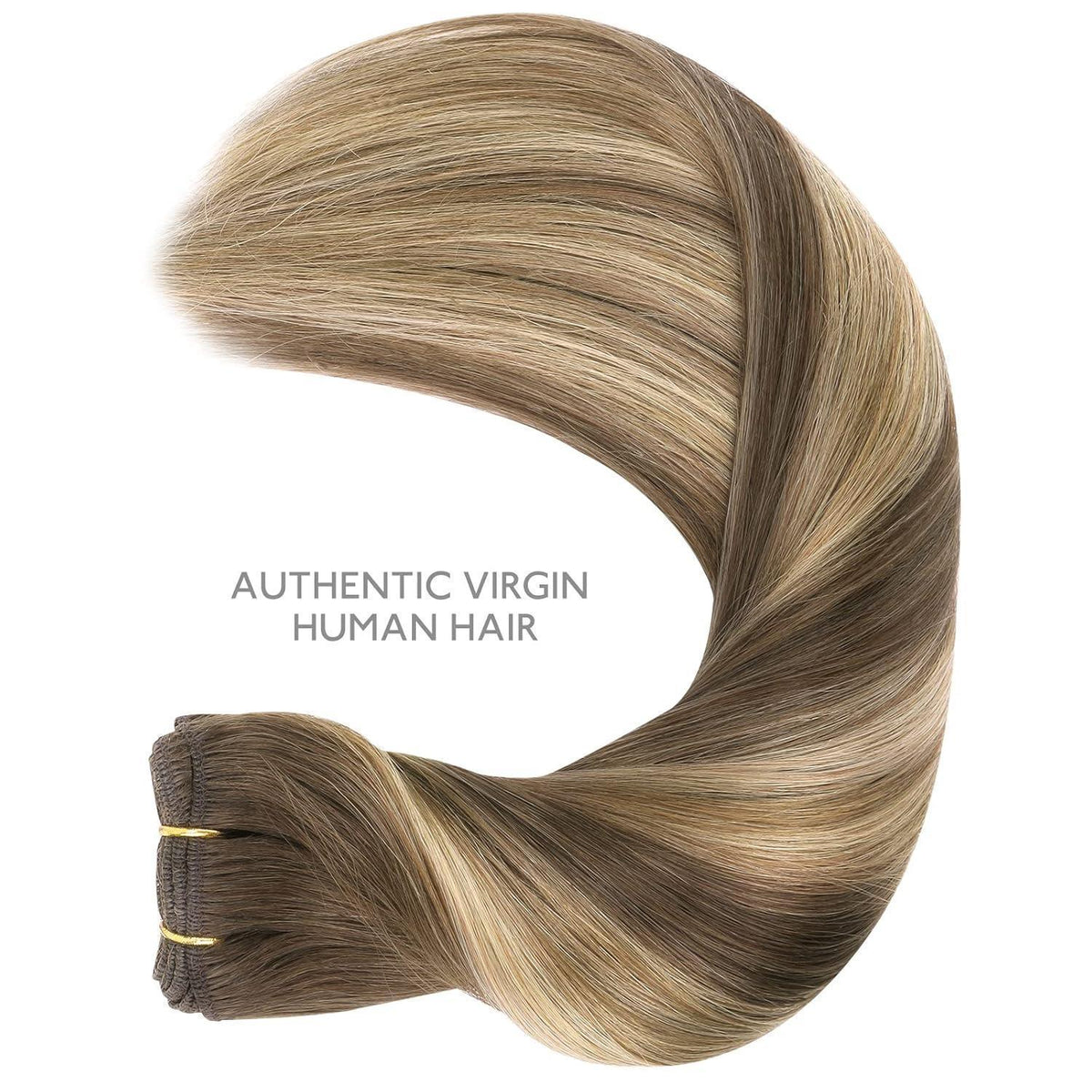 Echthaar Tressen Balayage Schoko-Karamell 35cm 80g