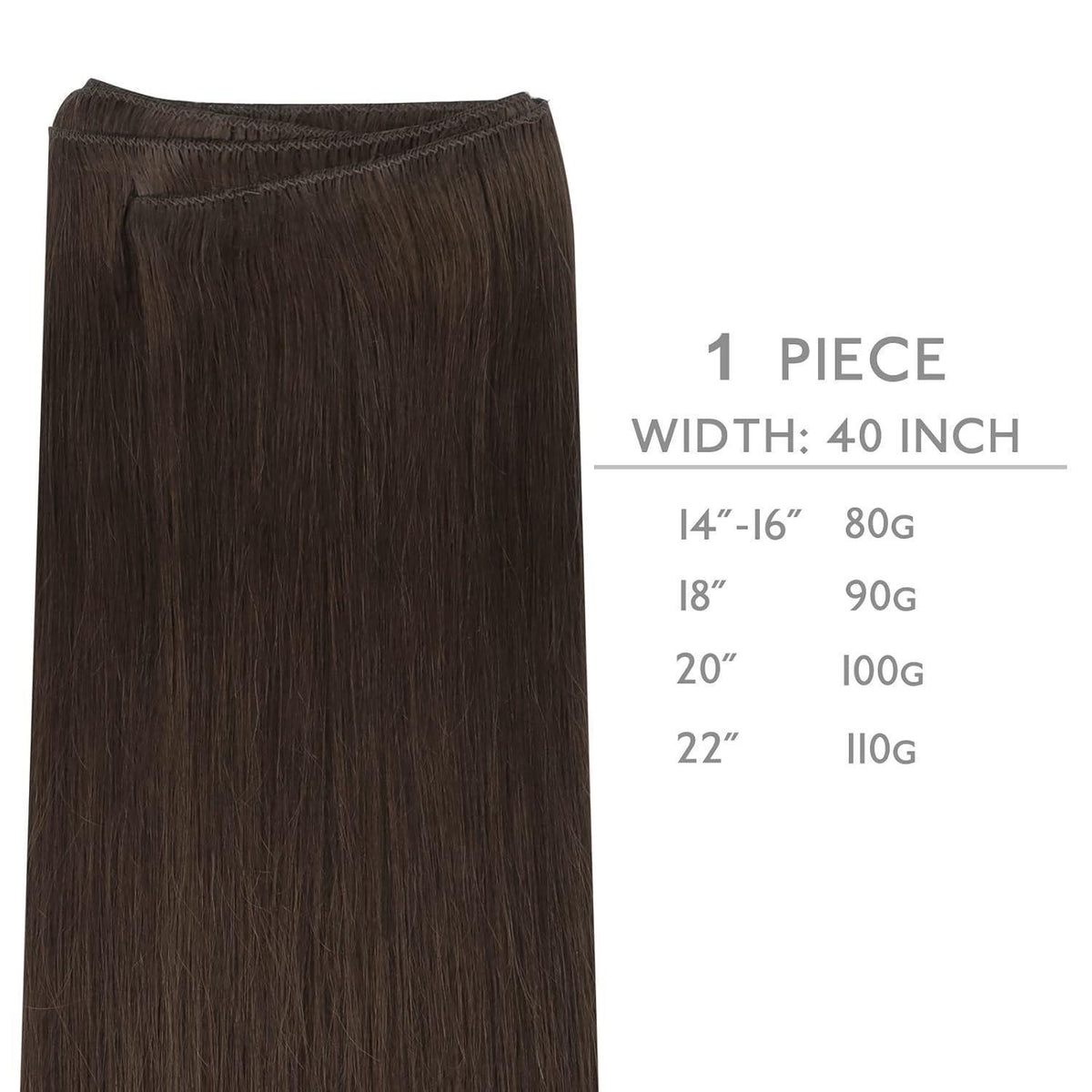 Echthaar Tressen 45cm Braun – Haarverlängerung zum Einnähen