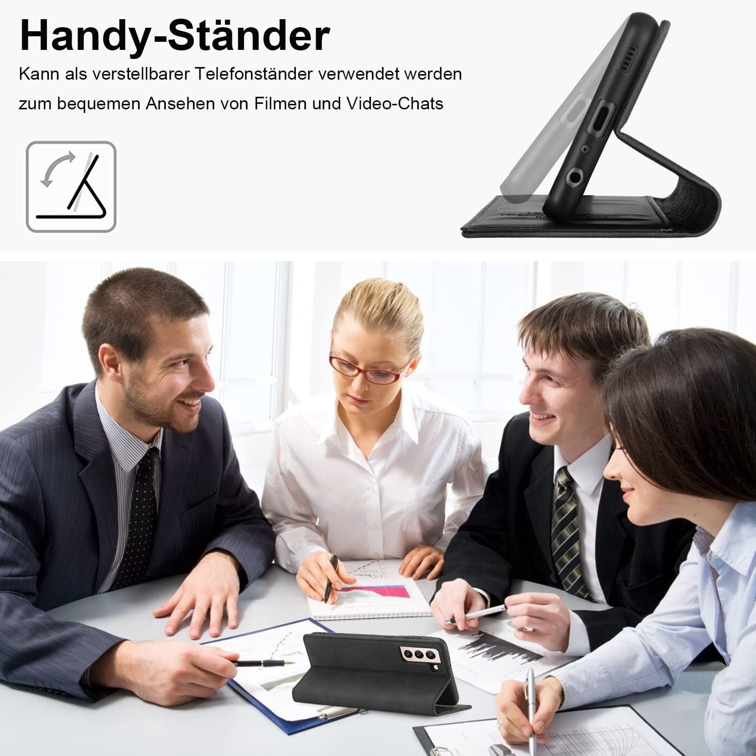 Handyhülle Samsung Galaxy S23 Leder Wallet Schwarz