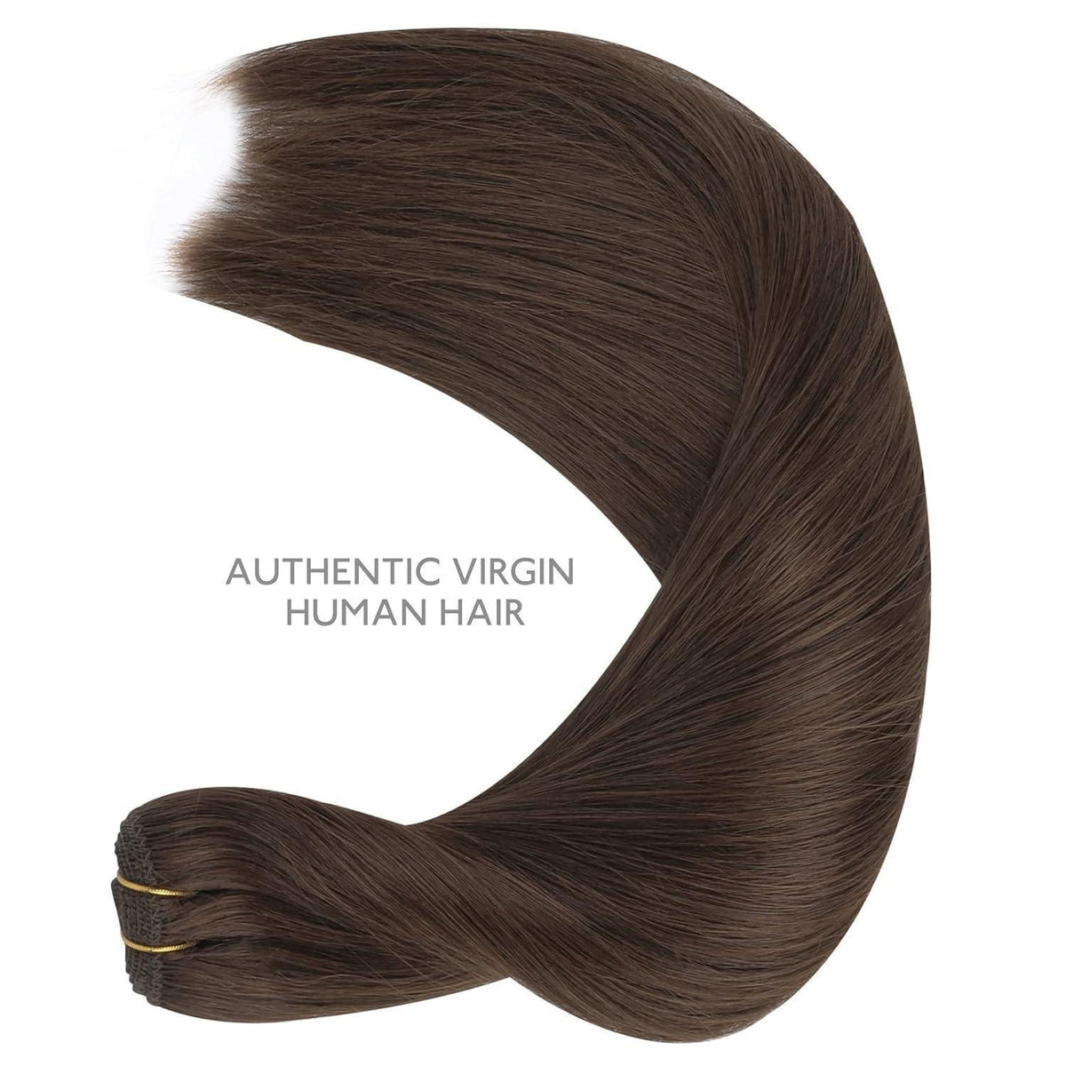Echthaar Tressen 35cm - Helles Dunkel Braun Weft