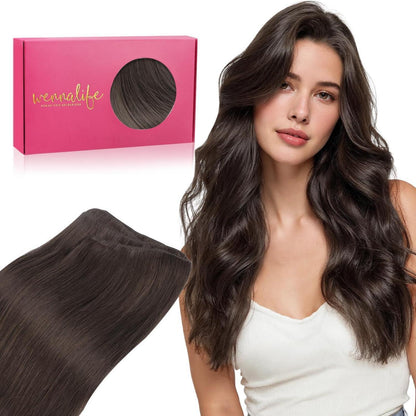 Echthaar Tressen Balayage Dunkelbraun bis Kastanienbraun 55cm