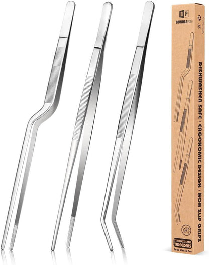 Professionelles 12-Zoll Edelstahl-Küchenpinzette Set