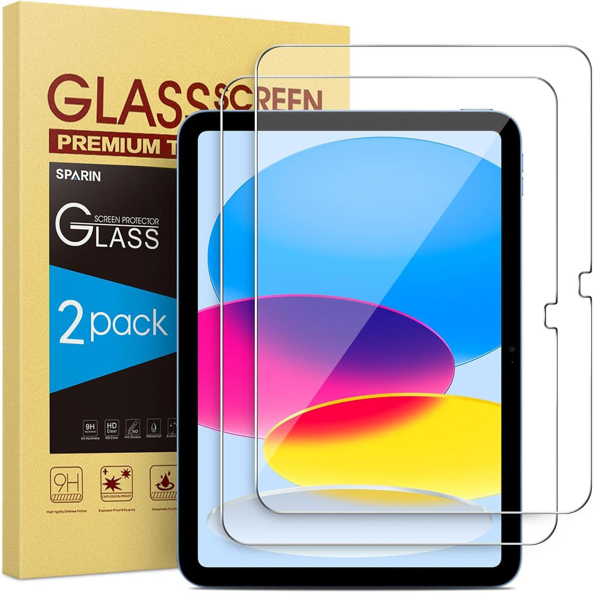 SPARIN 2er Pack iPad 10. Generation 2022 Schutzfolie 9H Härte 10,9