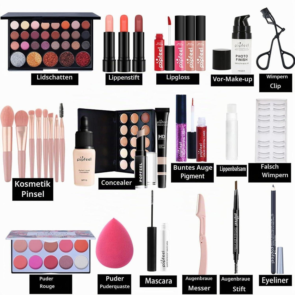 Professionelles Make-up Set mit Schminkkoffer – Geschenk für Damen