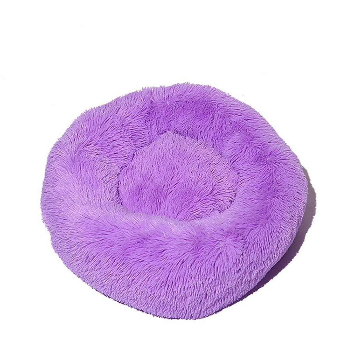 Flauschiges Hundebett Katzenbett Donut 100cm Lila