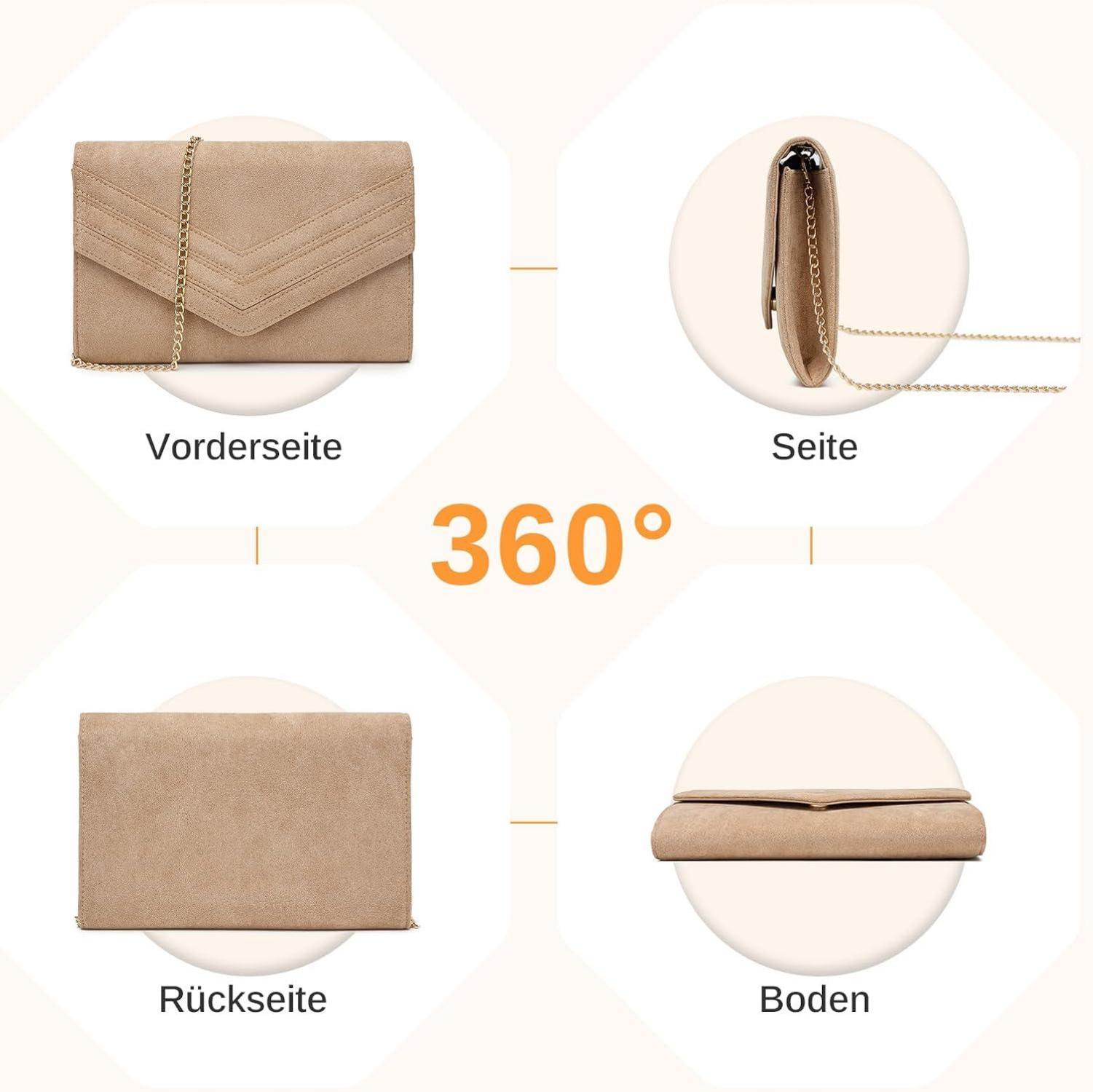 Clutch Envelope Pochette Abendtasche Mode Elegant Kettentasche