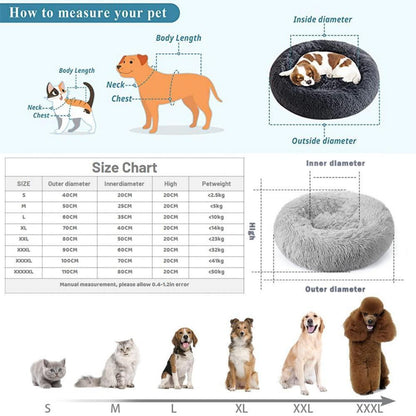 Flauschiges Hundebett Katzenbett Donut 100cm Blassgrün