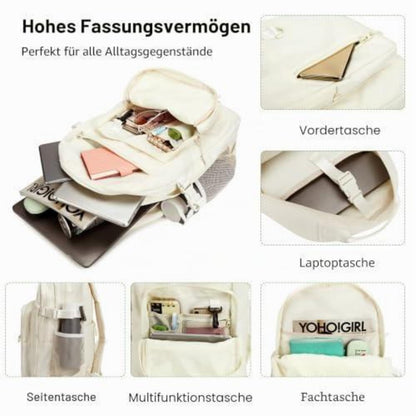Lässiger Rucksack mit Laptopfach – Schultasche für Mädchen & Jungen