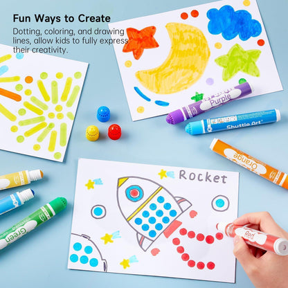 Dot Marker Set für Kinder, 26 Farben, auswaschbar, mit Malvorlagen