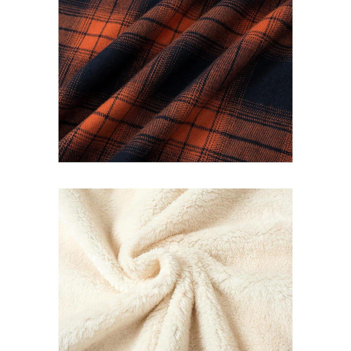 TACVASEN Herren Fleece Flanellhemd Winter Thermo Jacke Orange XL