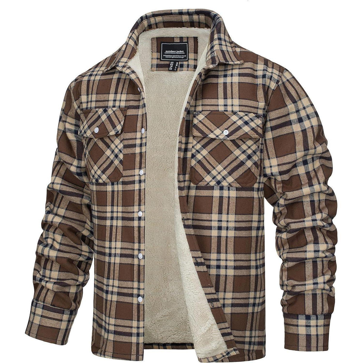 Herren Thermohemd mit Innenfleece – Warm & Bequem – Braun XL