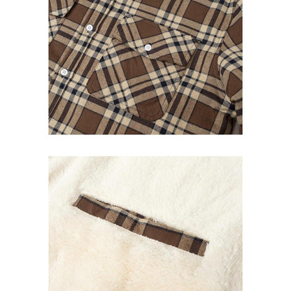Herren Fleece Flanellhemd Braun – Warmes Winter Hemdjacke