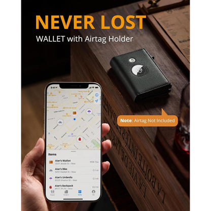 YESIIW RFID Geldbörse Herren Kartenhalter AirTag schwarz