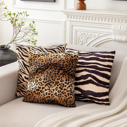 Leoparden Kissenbezüge 2er-Set – Weicher Samt-Tierprint