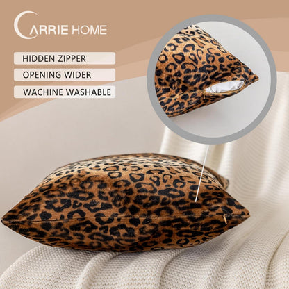 Leoparden Kissenbezüge 2er-Set – Weicher Samt-Tierprint