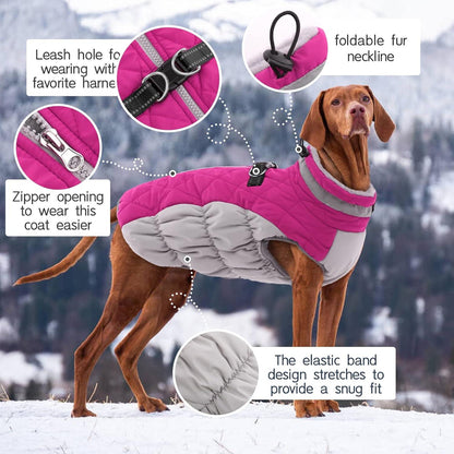 Wasserdichter Hundemantel Winterjacke für Hunde mit Fleecefutter