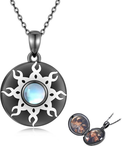 TRISHULA 925 Sterlingsilber Mondstein Kristall Halskette für Frauen