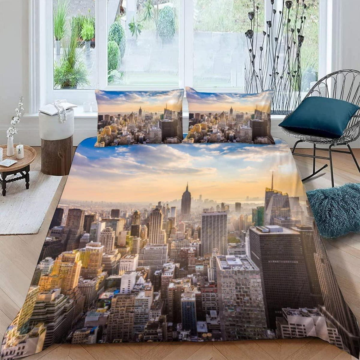 Skyline New York Bettwäsche-Set 220x240 | 3-teilig, Mikrofaser