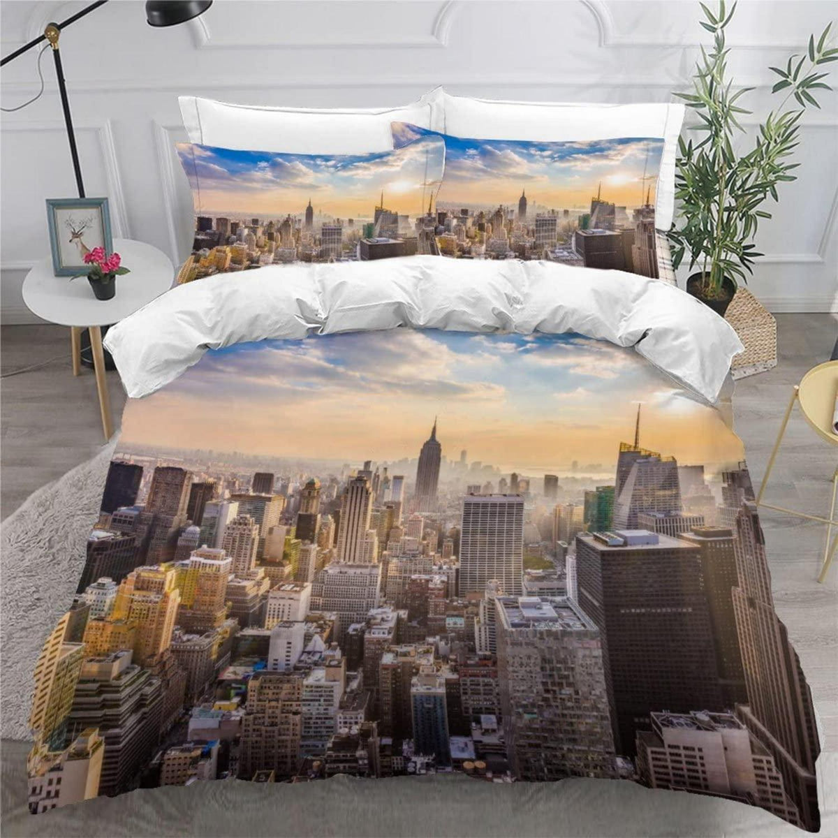 Skyline New York Bettwäsche-Set 220x240 | 3-teilig, Mikrofaser