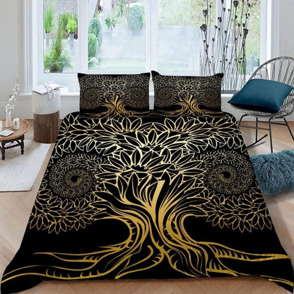 Baum des Lebens Bettwäsche Set 220x240 - Kuschelige Mikrofaser
