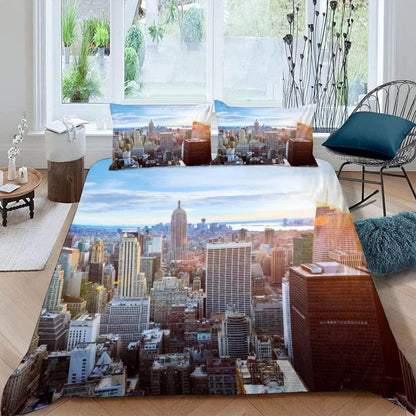 Manhattan New York Bettwäsche Set 220x240 - 3-teilig & Kuschelig