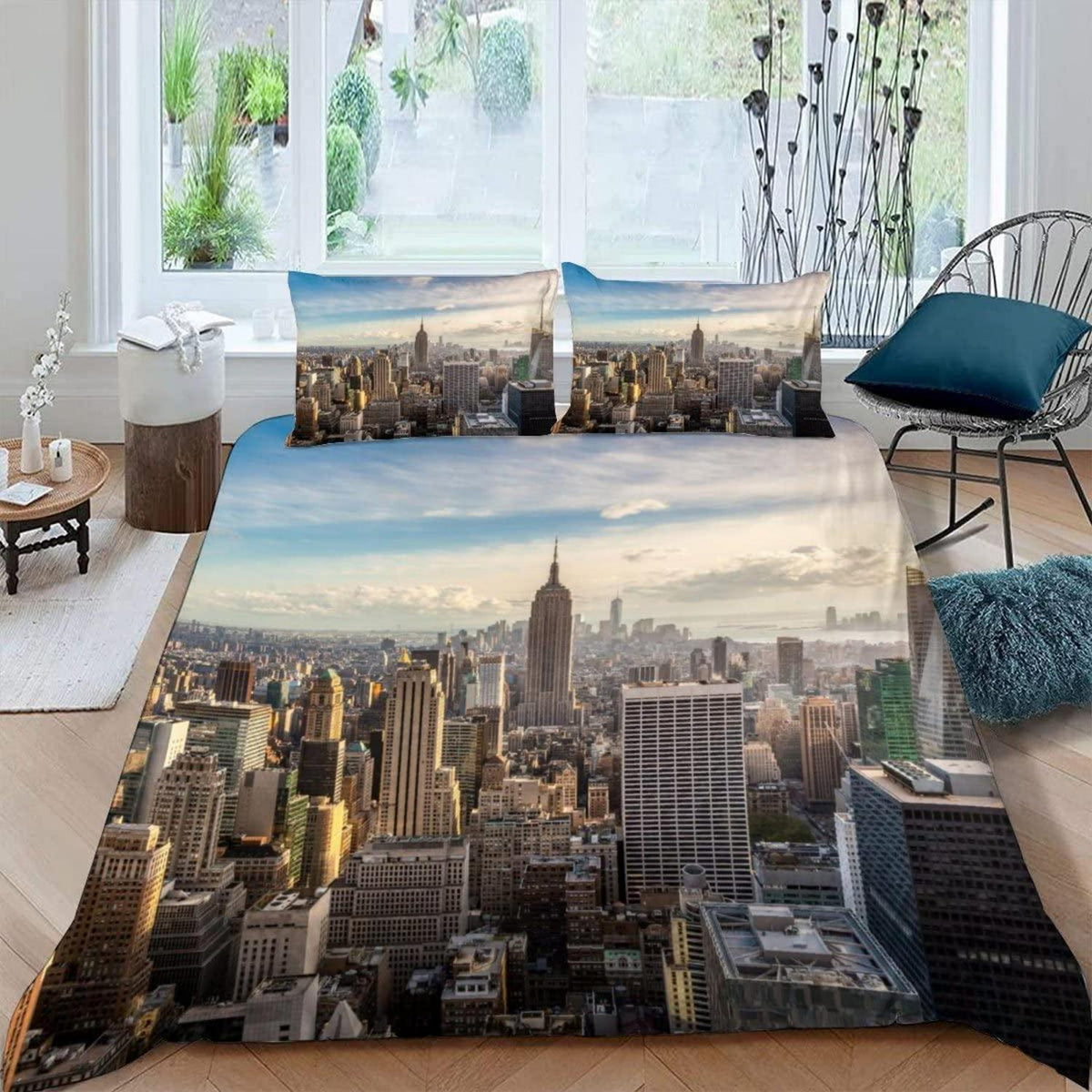 Skyline New York Bettwäsche Set 220x240 - 3-teilig & Kuschelig