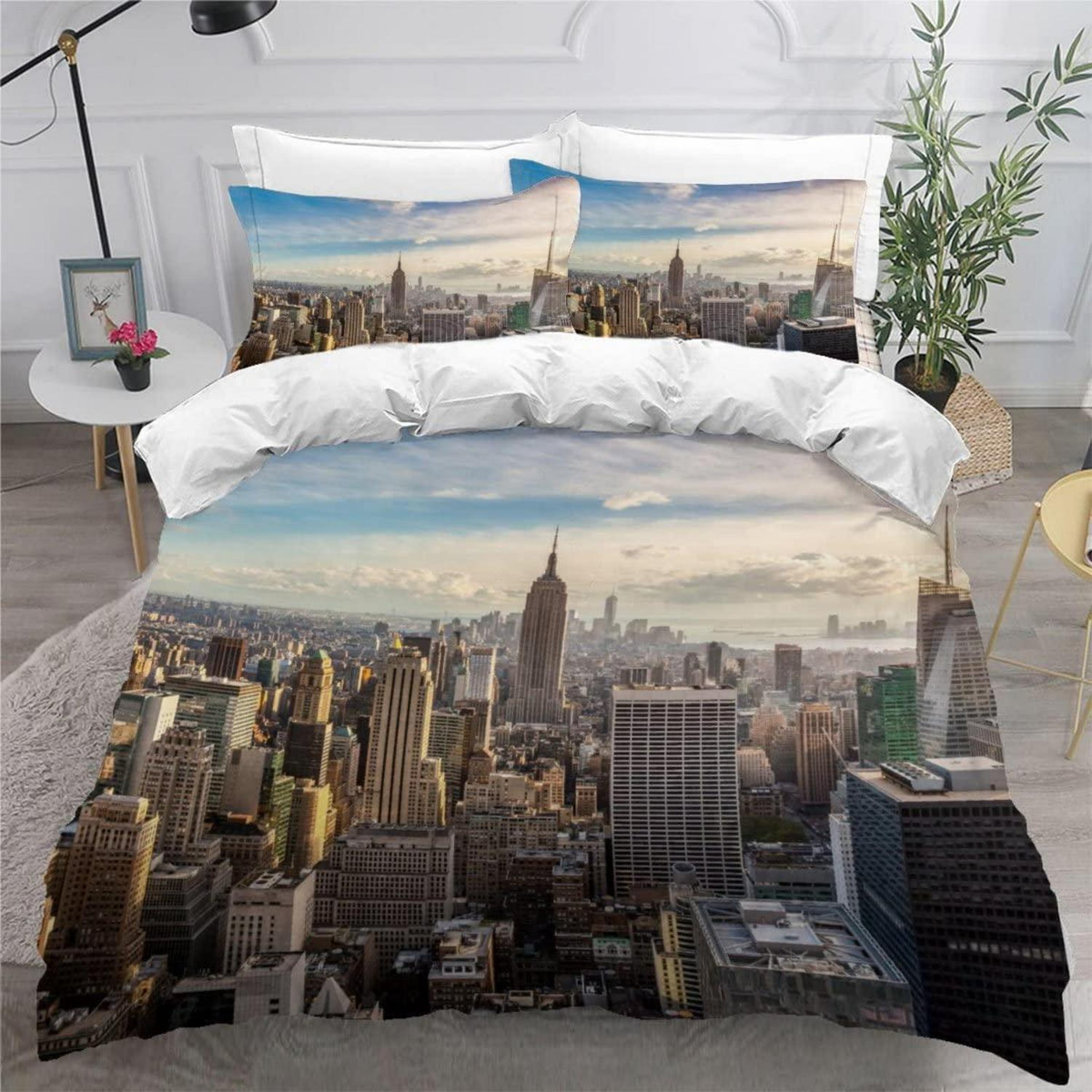 Skyline New York Bettwäsche Set 220x240 - 3-teilig & Kuschelig