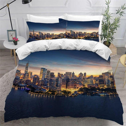 Skyline New York Bettwäsche-Set 155x220 | 3D Stadt-Landschaft